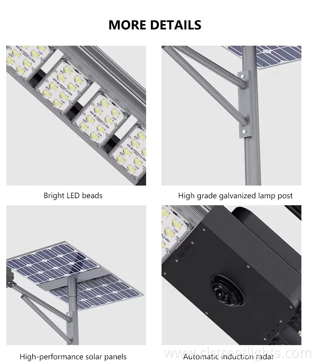 High-Efficiency LED Lamp Solar Panel LiFePO4 Lithium Battery Split Type Solar Street Light